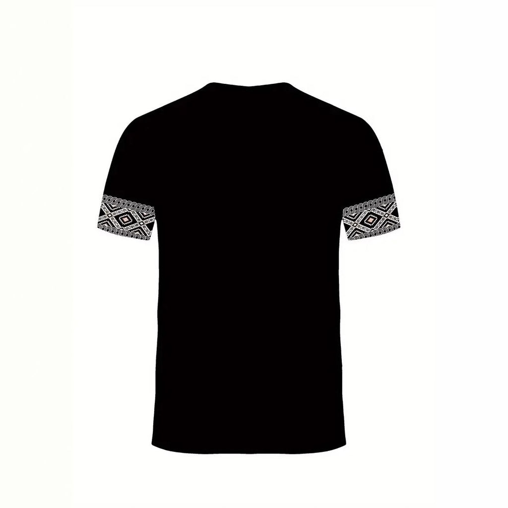Men&#039;s Casual All-match Loose Breathable Short-sleeved Round Neck T-shirt Hot Selling Classic Retro Tribal Pattern 3D Printing