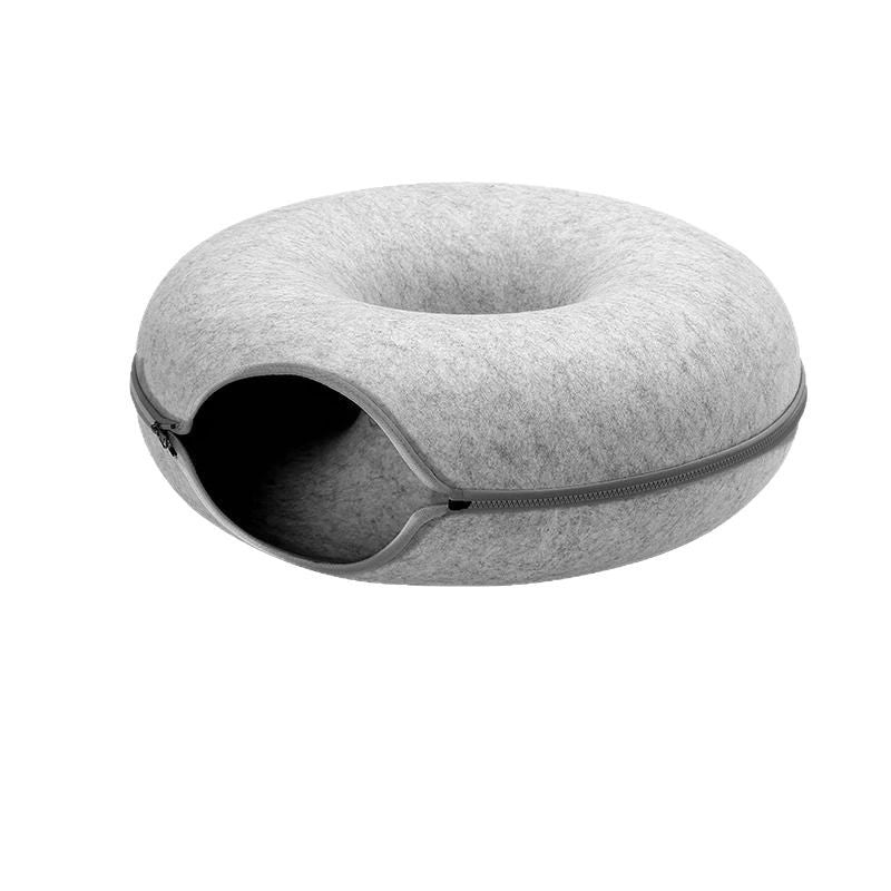 Cat Nest For All Seasons, Winter Warm Cat Bed, Felt Donut Cat Nest, Tunnel, Cat Toy, Tire Dog Nest