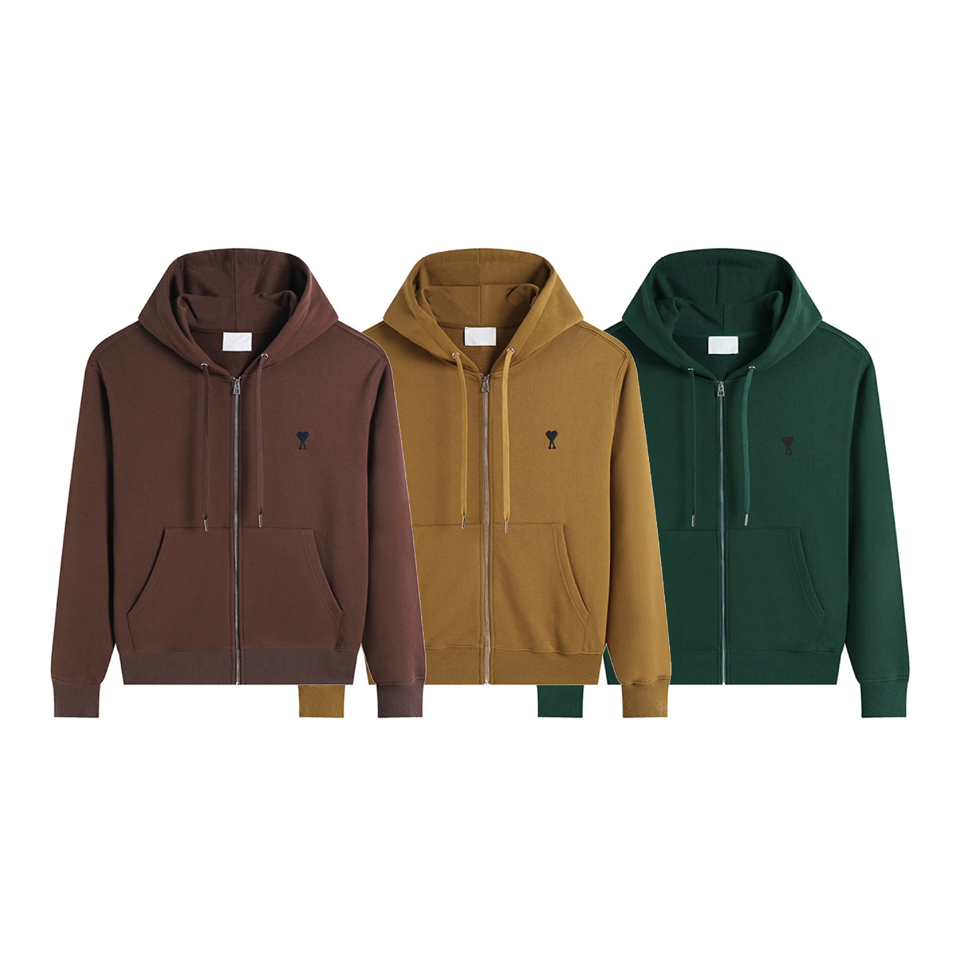 Hooded Cardigan 2025 Autumn And Winter Love Embroidery Solid Color Cross-border Trendy Brand Zipper Sweatshirt