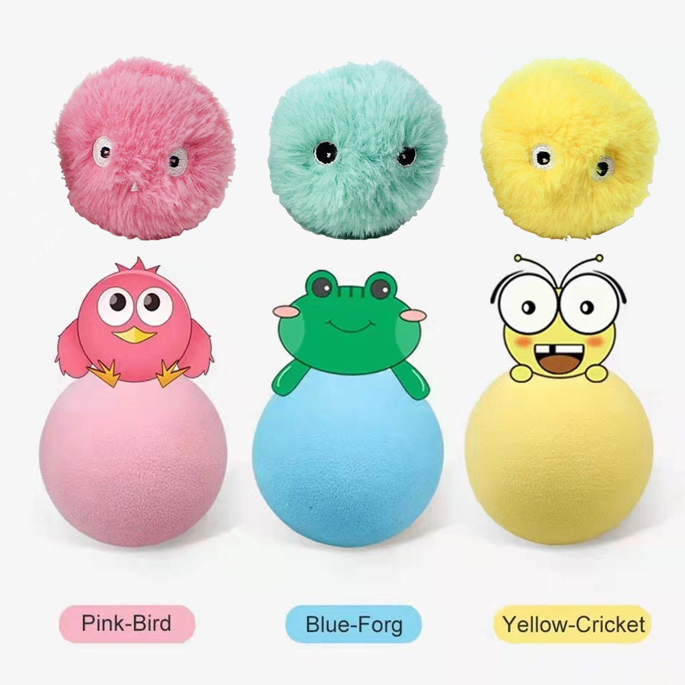 Smart Cat Toys – Interactive Plush Catnip Toy Ball with Realistic Animal Sounds for Cats & Kittens